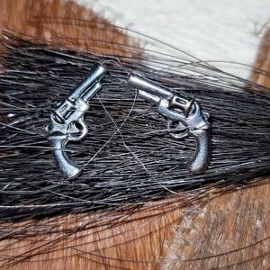 Pistol Earring Silver Gun Western ONE WEEK ONLY